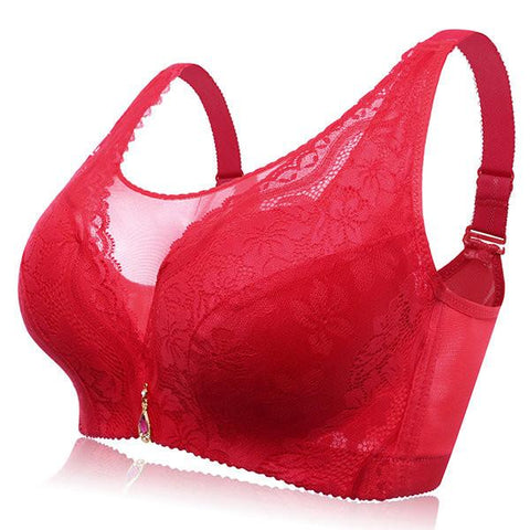 Lace Side Support Adjustable Anti-empited Gather Wireless Bras – yingzuo